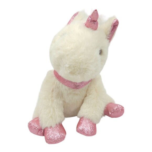 Unicorn Plush Sparkle Shimmer Pink Collar Horn Feet 10.5" Stuffed Animal Toy - Picture 9 of 13